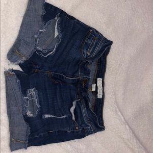 Ripped jean shorts